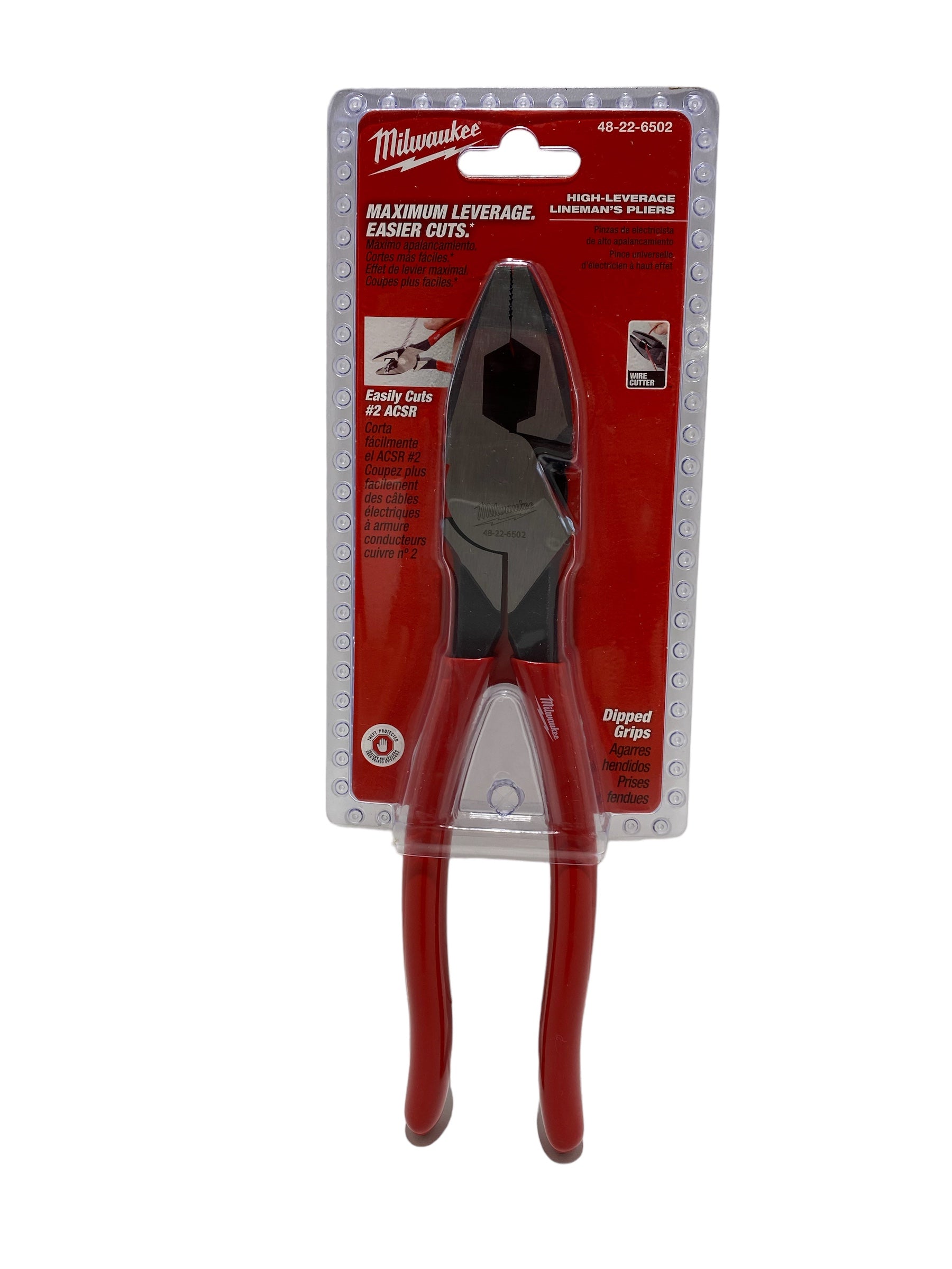 Milwaukee Maximum Leverage Easier Cuts, Dipped Grips Wire Cutter 48-22-6502