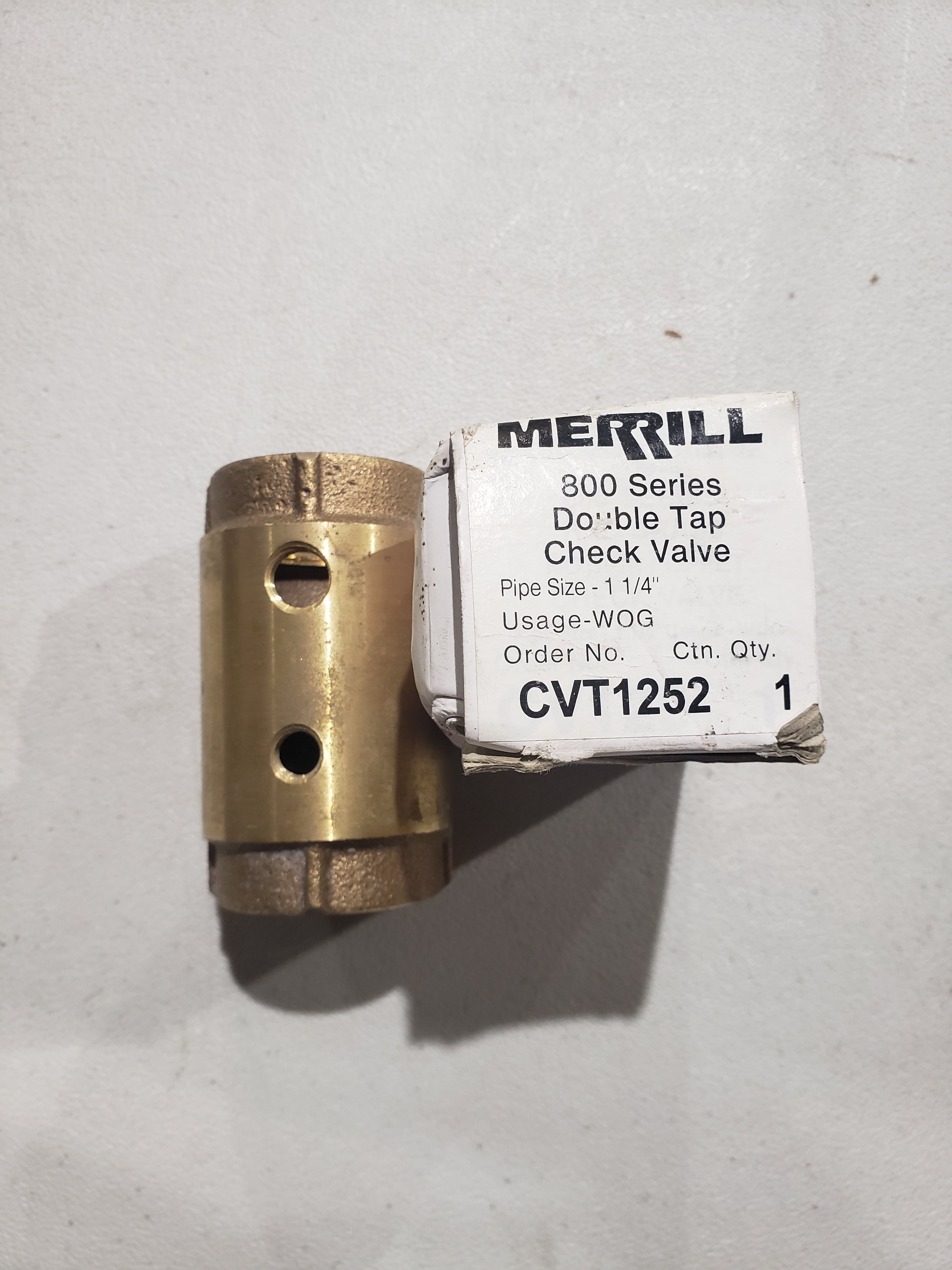 Merrill 800 Series Double Tap Check Vavle - 1 1/4 - WOG - CVT1252