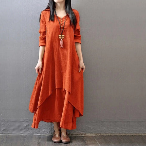50% OFF 🔥🔥2020 NEW Japanese Style【 Cotton Linen Dress】M-5XL(40-85KG ...