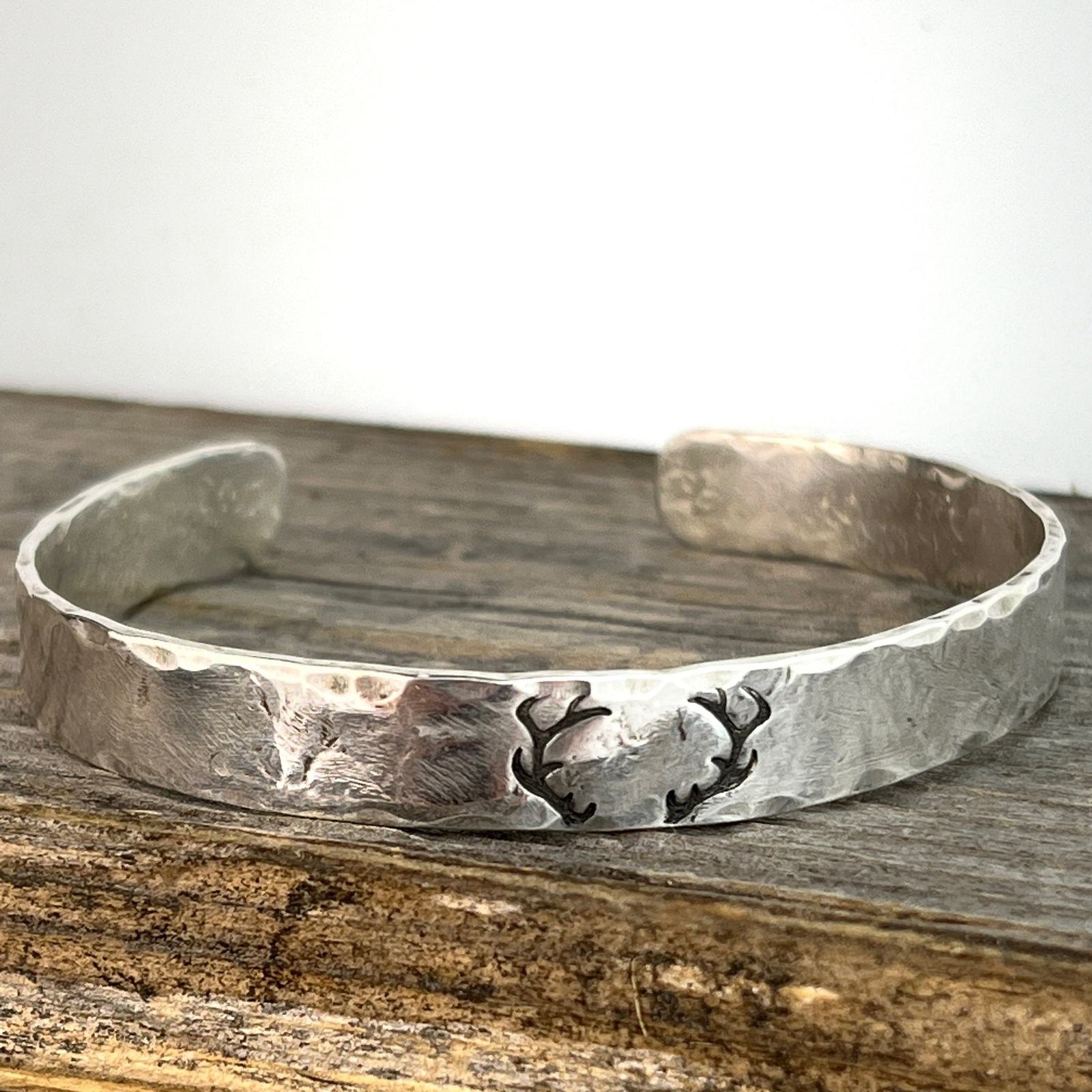 Sterling Silver Deer Antler Cuff Bracelet