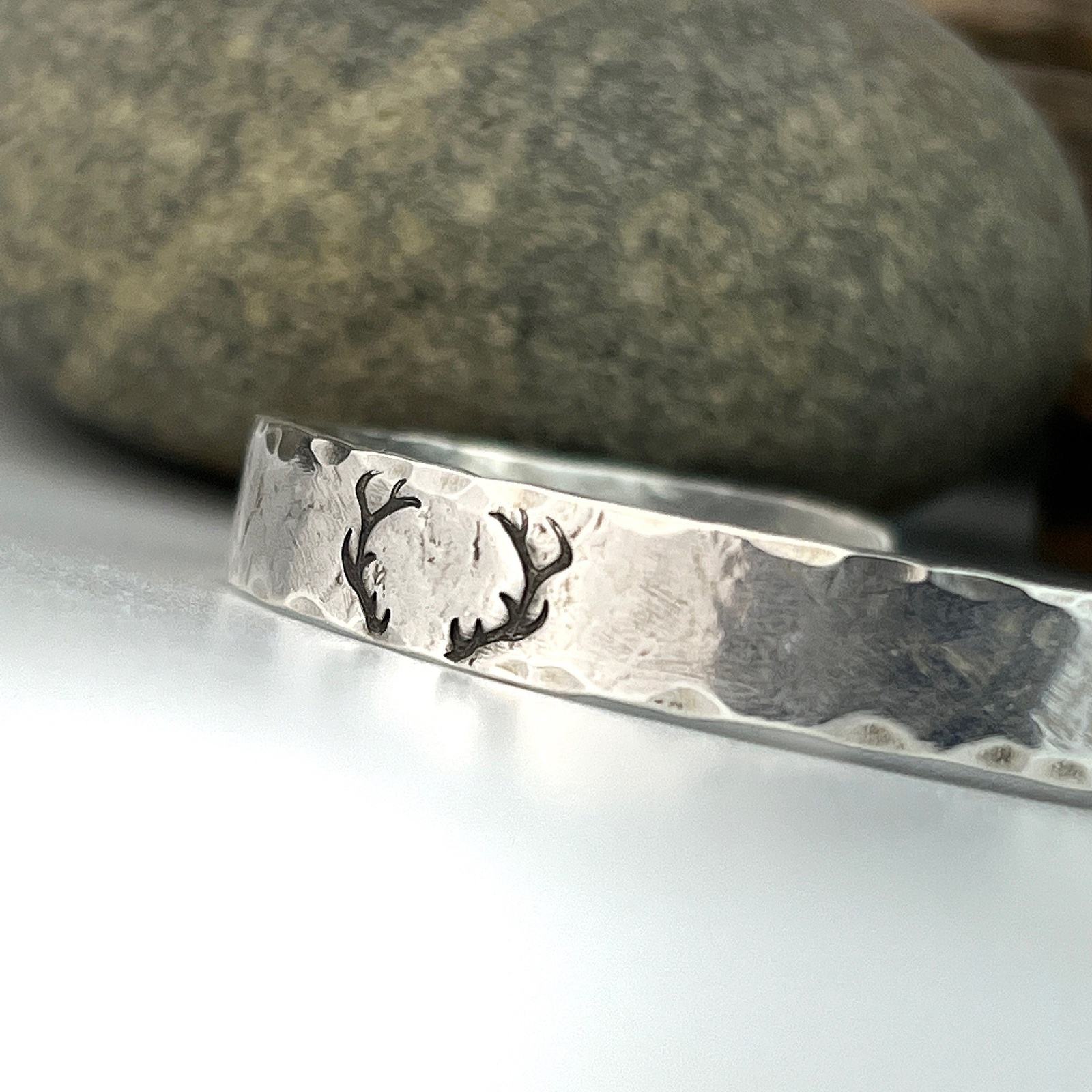 Sterling Silver Deer Antler Cuff Bracelet