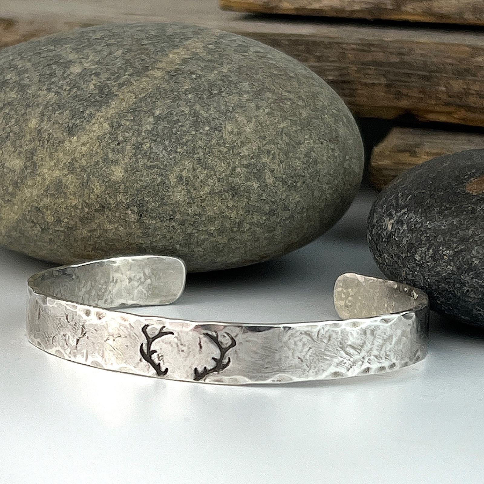 Sterling Silver Deer Antler Cuff Bracelet