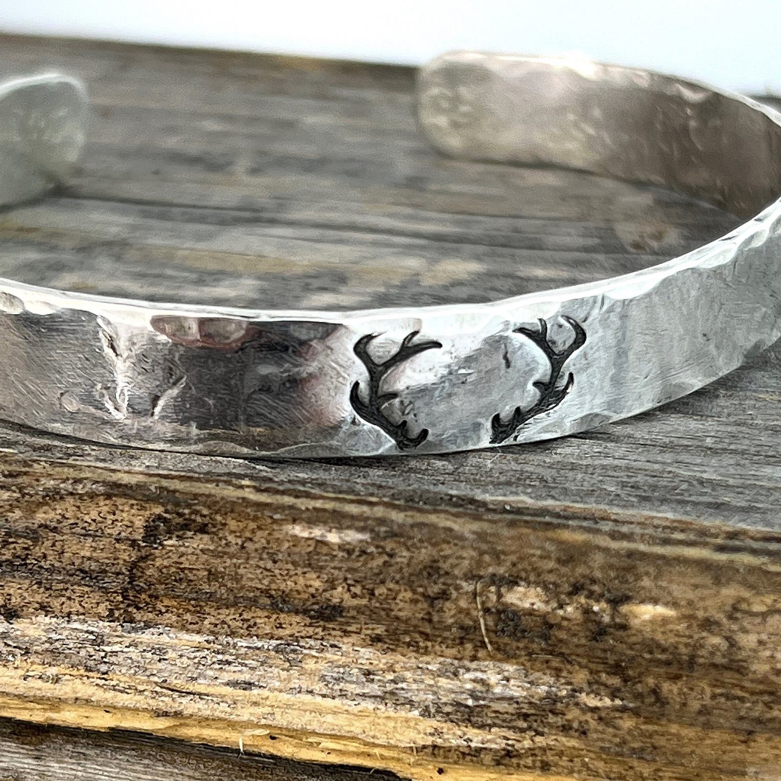 Sterling Silver Deer Antler Cuff Bracelet