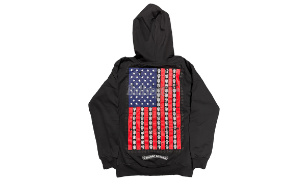 Chrome Hearts USA Flag Thermal Black Zip-Up Hoodie-Bullseye RB012382 Sneaker Boutique