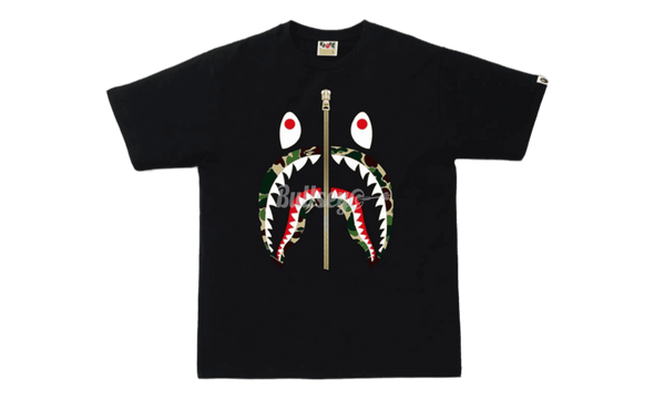Bape ABC Black/Green Camo Shark T-Shirt-Bullseye RB012382 Sneaker Boutique