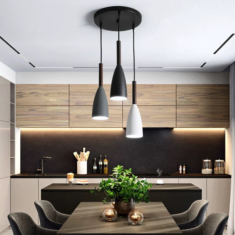 IDEA(HK) LIGHTING - Trine - Nordic contemporary 3 pendant lighting. Modern design, aluminum body and adjustable cord length. Dining Table Pendant lights. Kitchen Island Chandelier, Pendant light Home Decoration indoor lighting, Chandeliers for bedroom