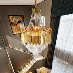 IDEA(HK) LIGHTING - Santa Barbara - American crystal chandelier gold luxury villa living room decoration chandelier