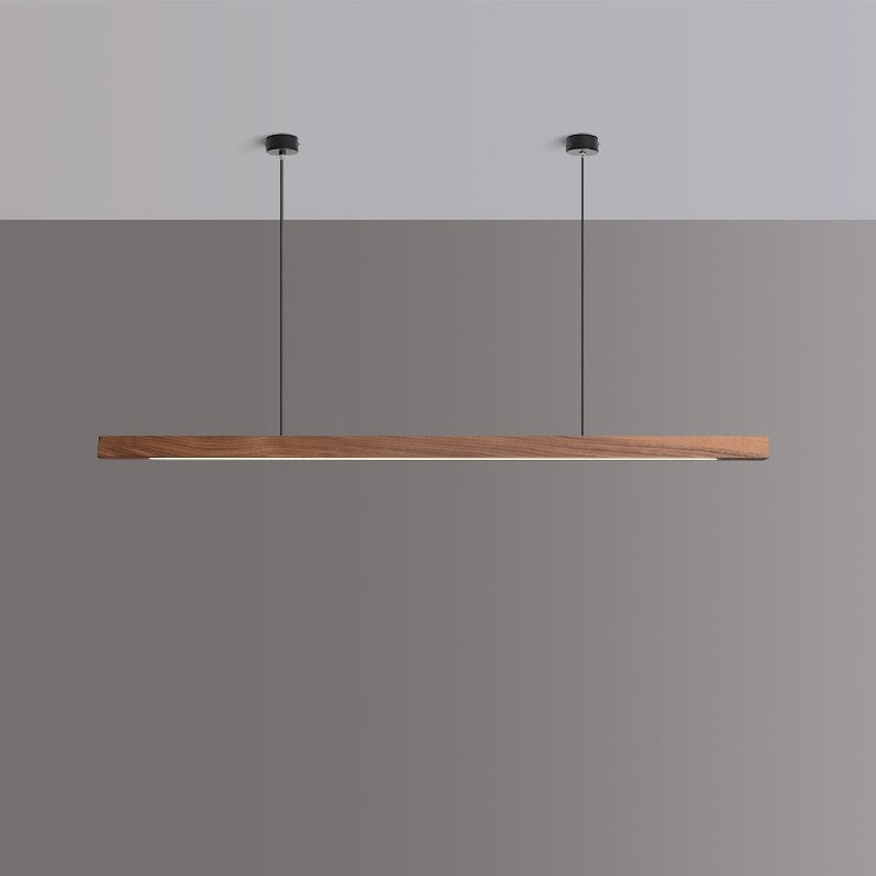 IDEA(HK) LIGHTING - Lindö - Modern long hanging dining room pendant light ala Nordic style. Will also make a good fit for office areas, restaurants and bars. Pine wood or black walnut Use the included remote to change color temperature between cold, neutral and warm light.