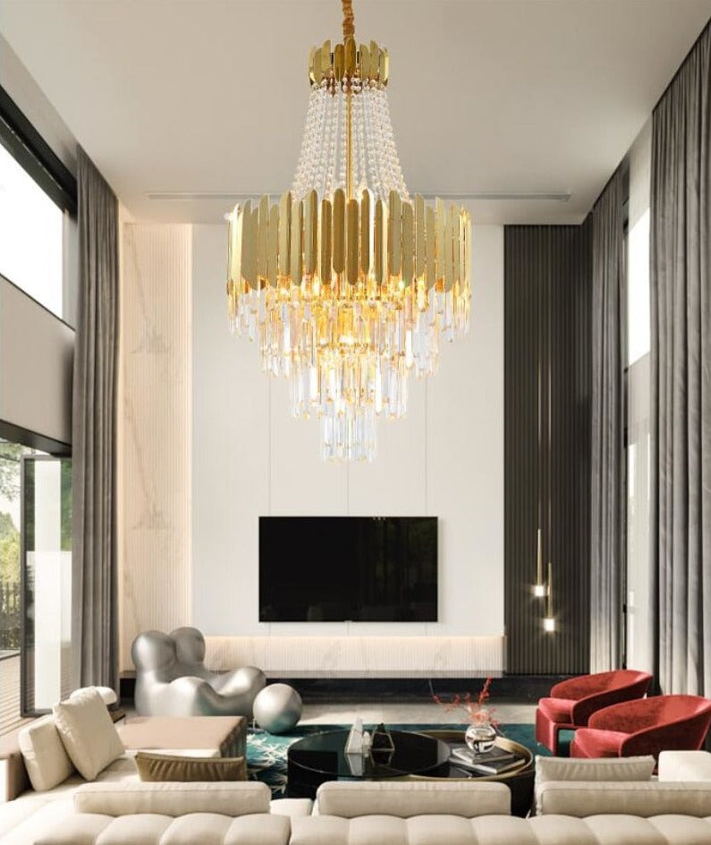 IDEA(HK) LIGHTING - Santa Barbara - American crystal chandelier gold luxury villa living room decoration chandelier