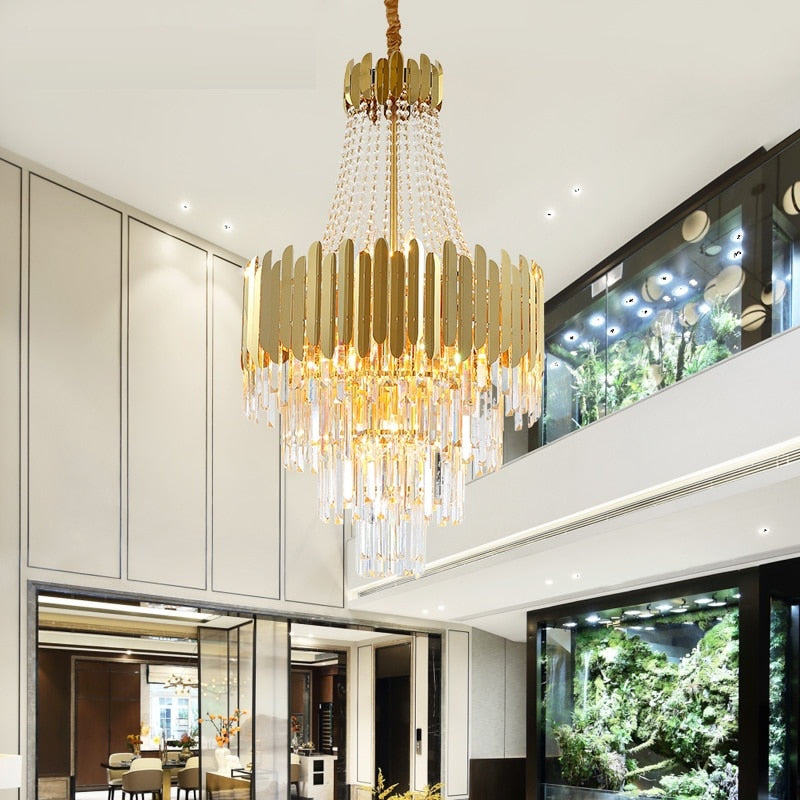 IDEA(HK) LIGHTING - Santa Barbara - American crystal chandelier gold luxury villa living room decoration chandelier