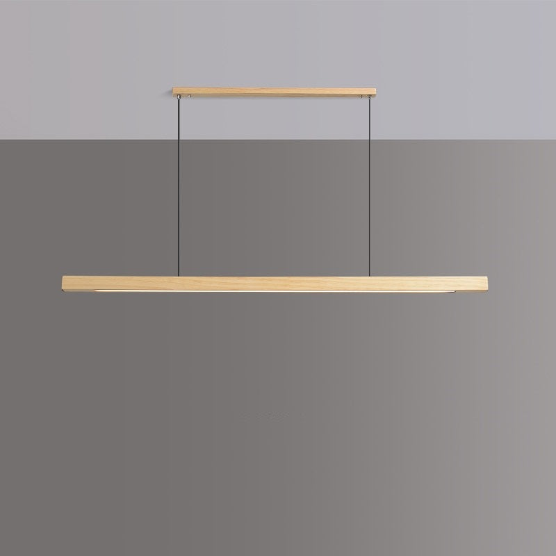 IDEA(HK) LIGHTING - Lindö - Modern long hanging dining room pendant light ala Nordic style. Will also make a good fit for office areas, restaurants and bars. Pine wood or black walnut Use the included remote to change color temperature between cold, neutral and warm light.