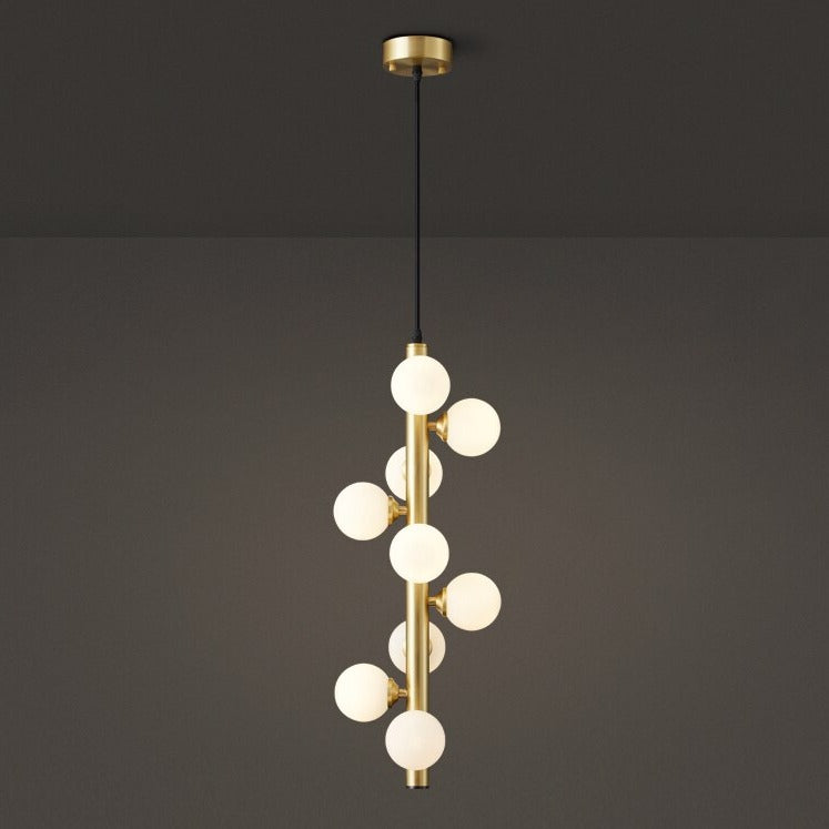 IDEA(HK) LIGHTING - Molekyl - Transform your living space into a modern, inviting ambiance with Molekyl's simple LED Chandelier. This sleek, contemporary design is perfect for any interior, from a grand staircase to a cozy bedroom. Its unique polished copper finish will add both style and illumination to any room in your home.