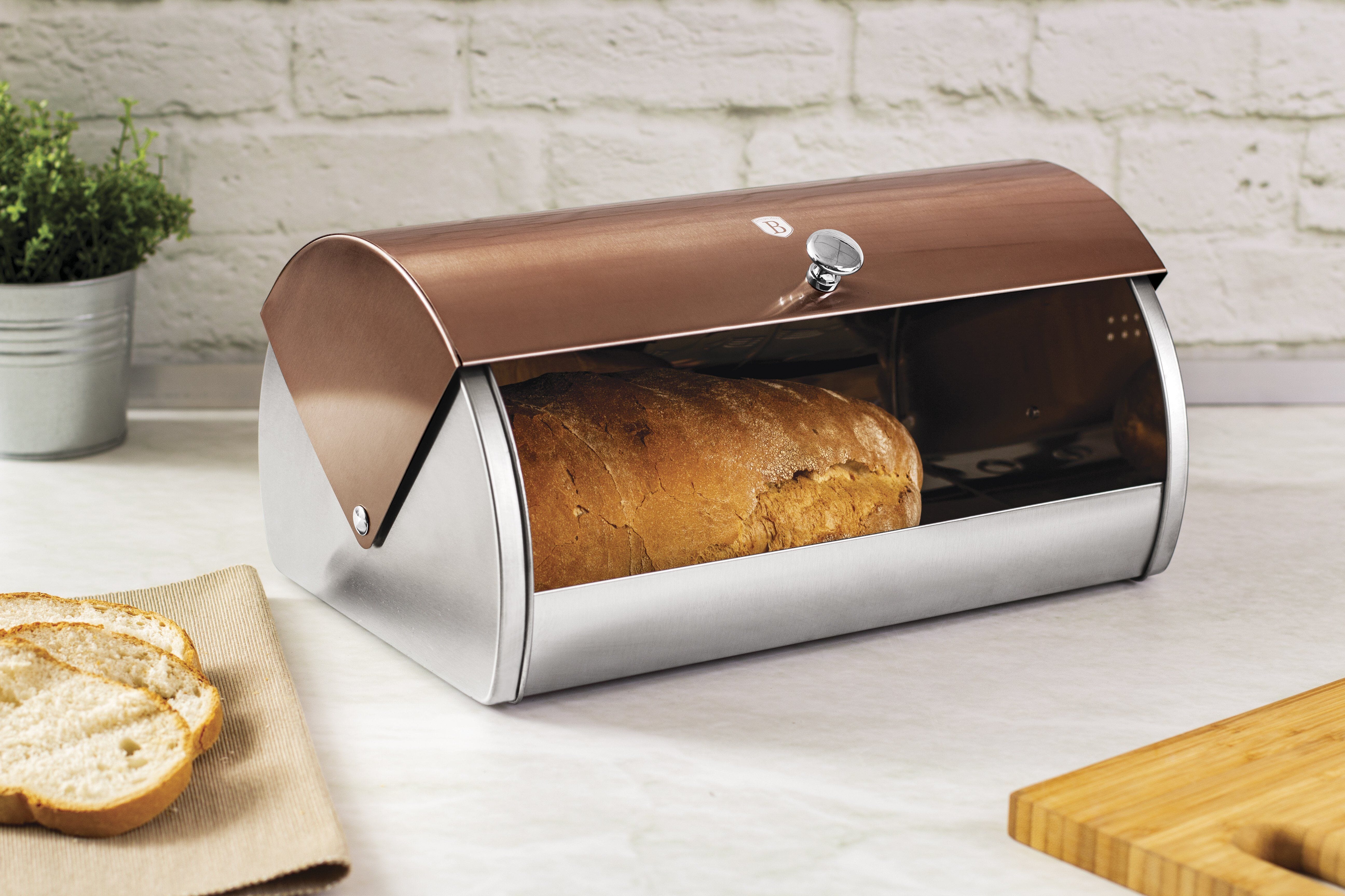 Bread Box with Metallic Door