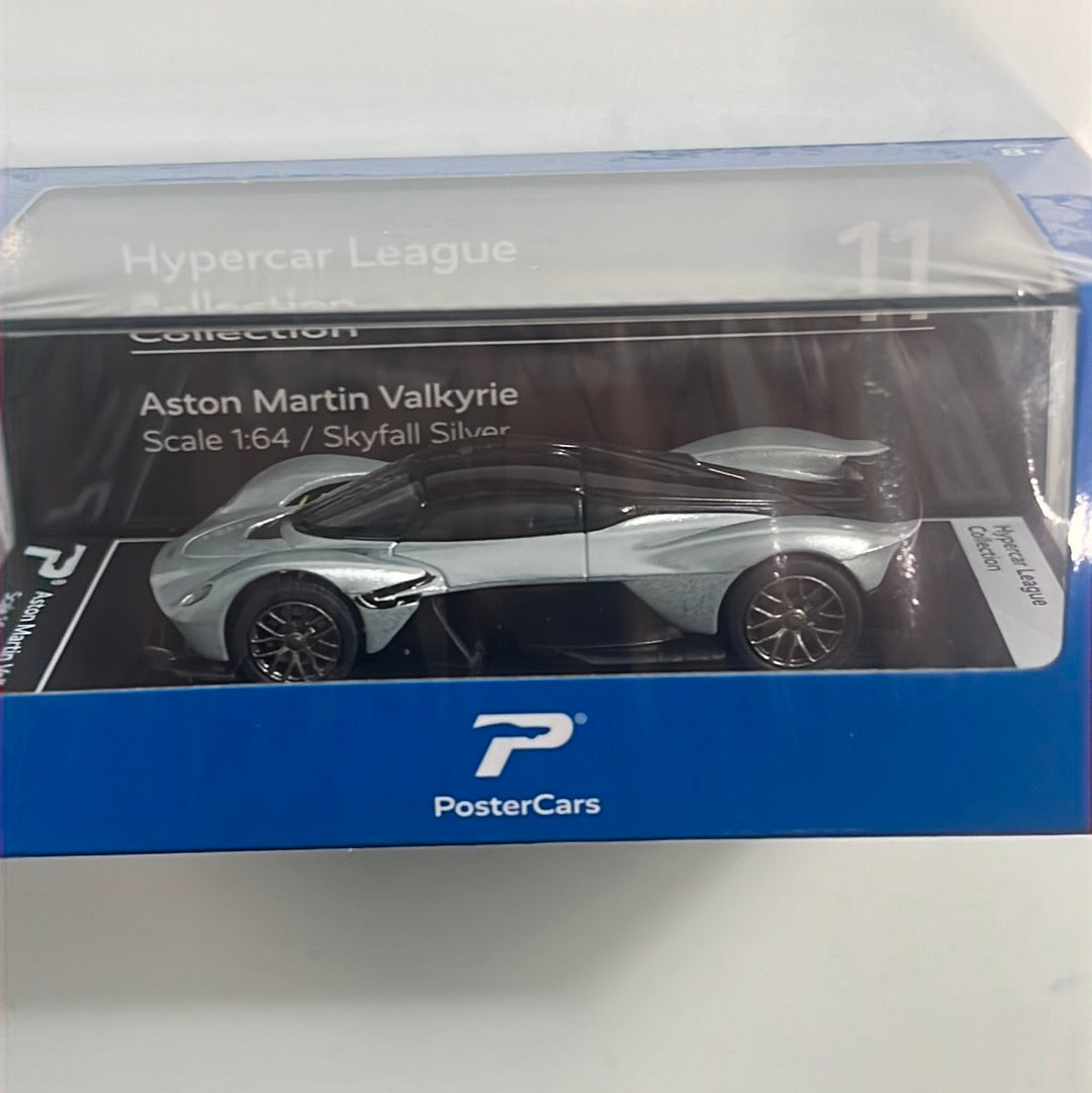 Postercars 1/64 Aston Martin Valkyrie Hypercar League Collection Silver