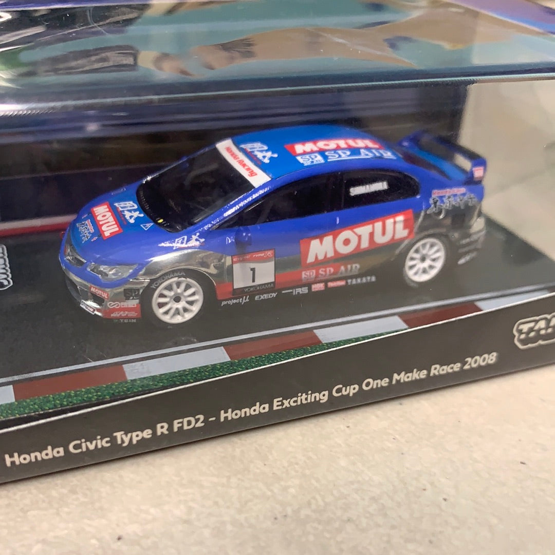 Tarmac Works Hobby64 1/64 Honda Civic Type R FD2 - Honda Exciting Cup One Make Race Blue2008