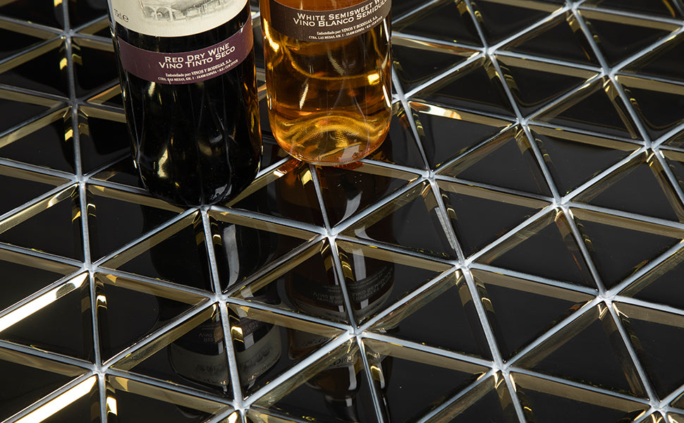 Triangle 3" Mirror Glass Mosaic Tile with Beveled Edge 5 Sheets/Box Gold (4.3 sq.ft.)