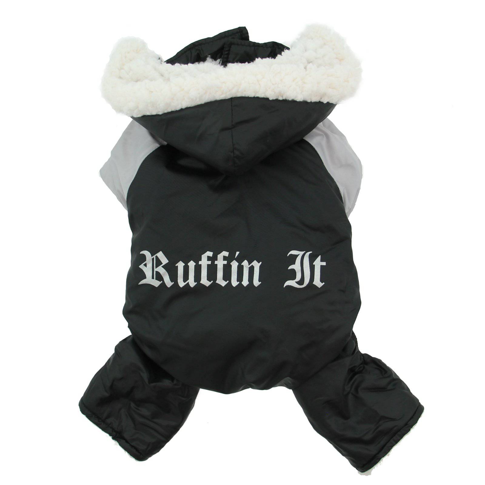 Black and Grey Ruffin It Dog Snowsuit Harness