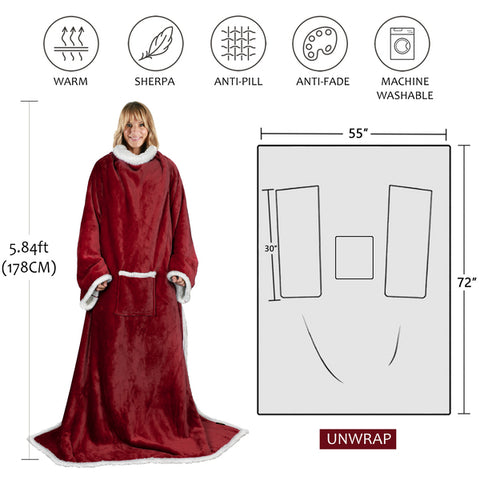 tirrinia sherpa wearable blanket size