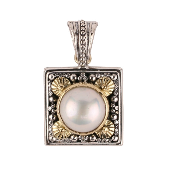 KONSTANTINO STERLING SILVER & 18K GOLD PEARL PENDANT FROM THE PEARL CLASSICS COLLECTION