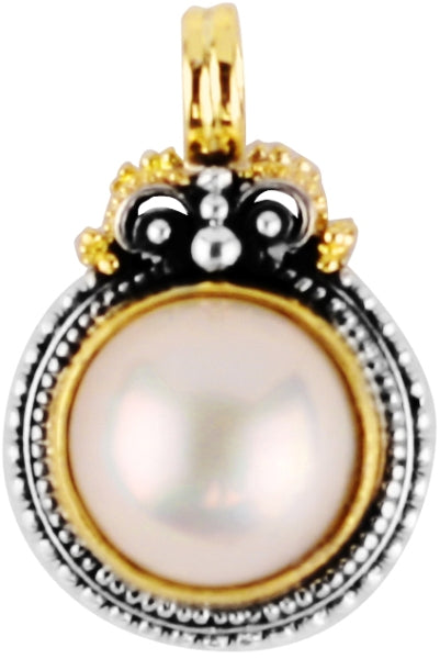 KONSTANTINO STERLING SILVER & 18K GOLD PEARL PENDANT FROM THE PEARL CLASSICS COLLECTION