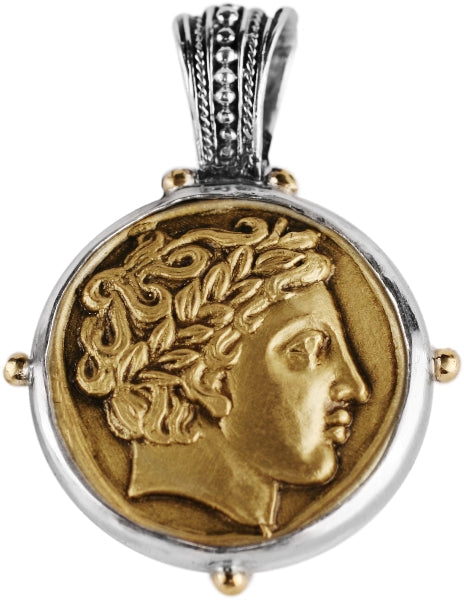 KONSTANTINO STERLING SILVER & BRONZE PENDANT FROM THE BYZANTIUM COLLECTION