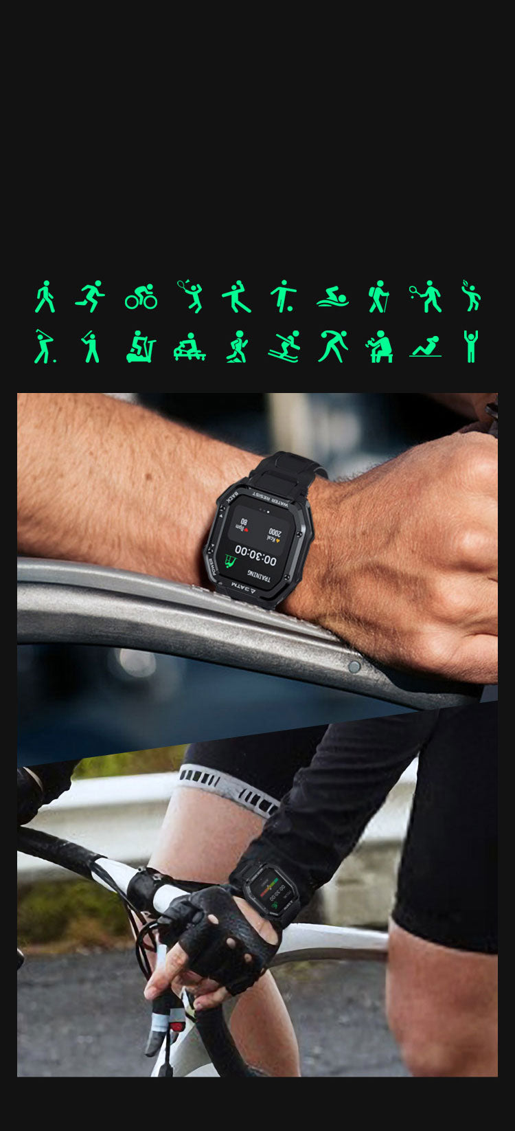 KOSPET ROCK Smartwatch Sports Watches with 20 Sports Modes
