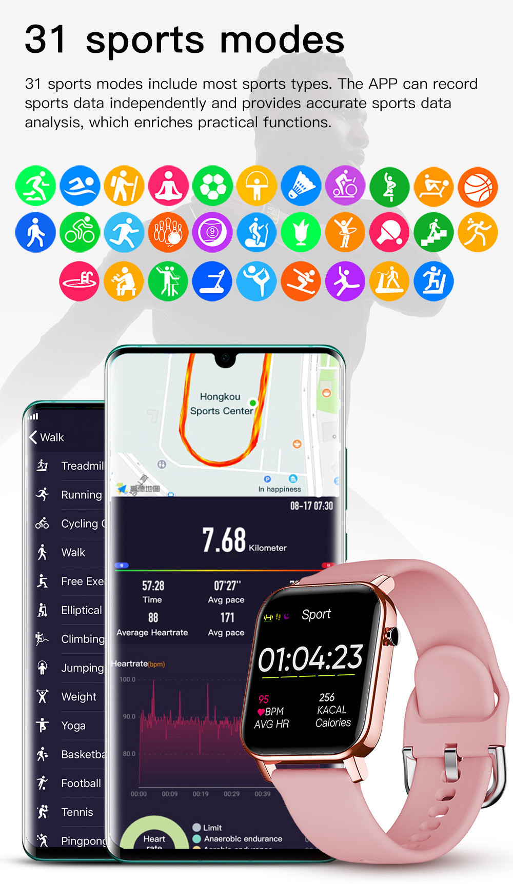 KOSPET GTO Smartwatch 31 sports modes