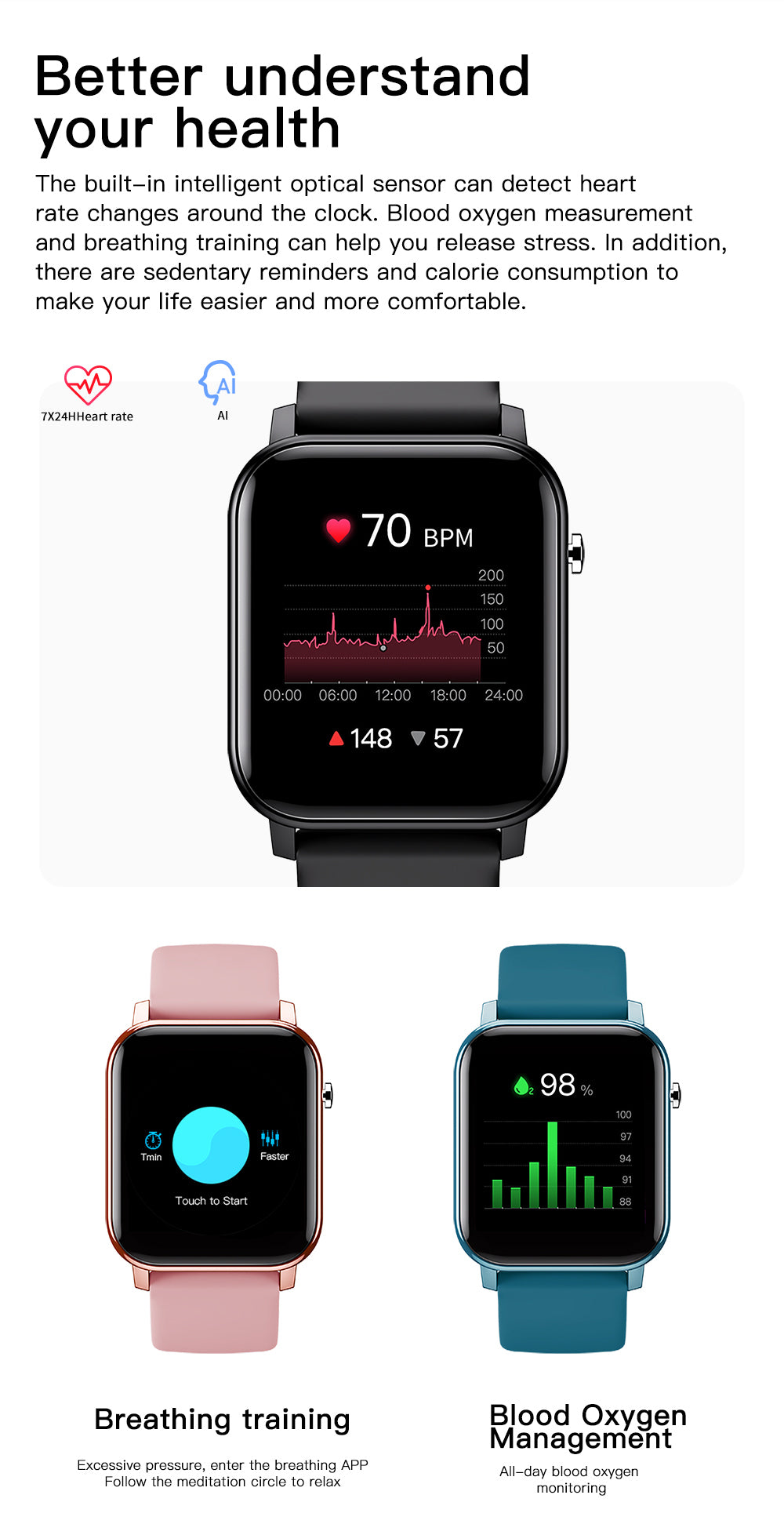 KOSPET GTO Smartwatch Health Monitor