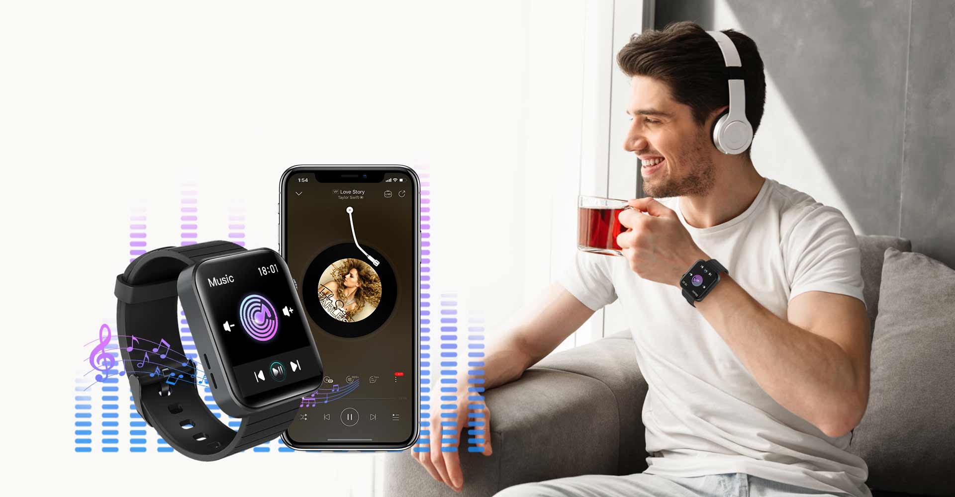 KOSPET MAGIC 3S Smartwatch with Blutooth Music Playback