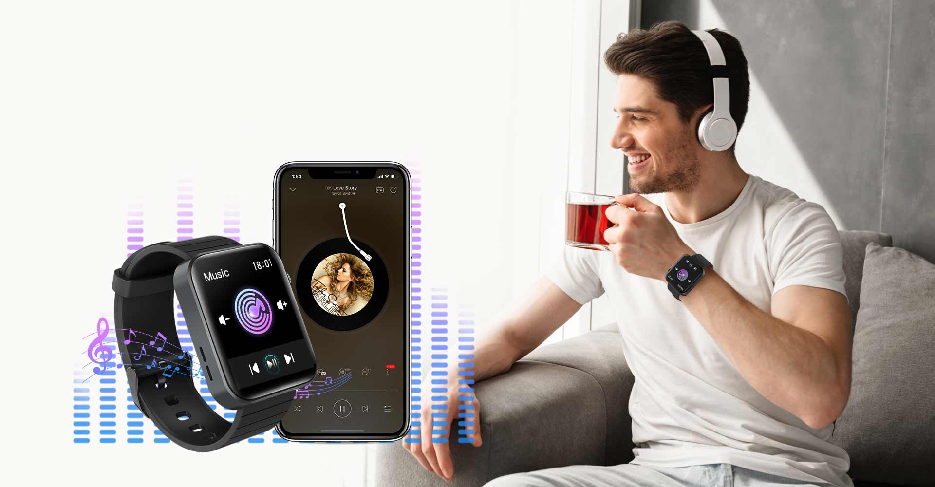 Smartwatch KOSPET MAGIC 3S με αναπαραγωγή μουσικής Blutooth