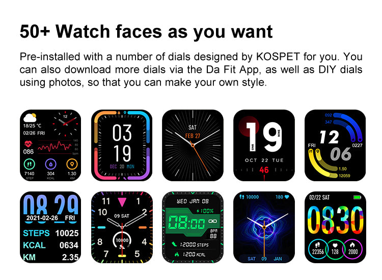 KOSPET MAGIC 3 Men Smartwatches has 50 watch faces,support DIY watch faces