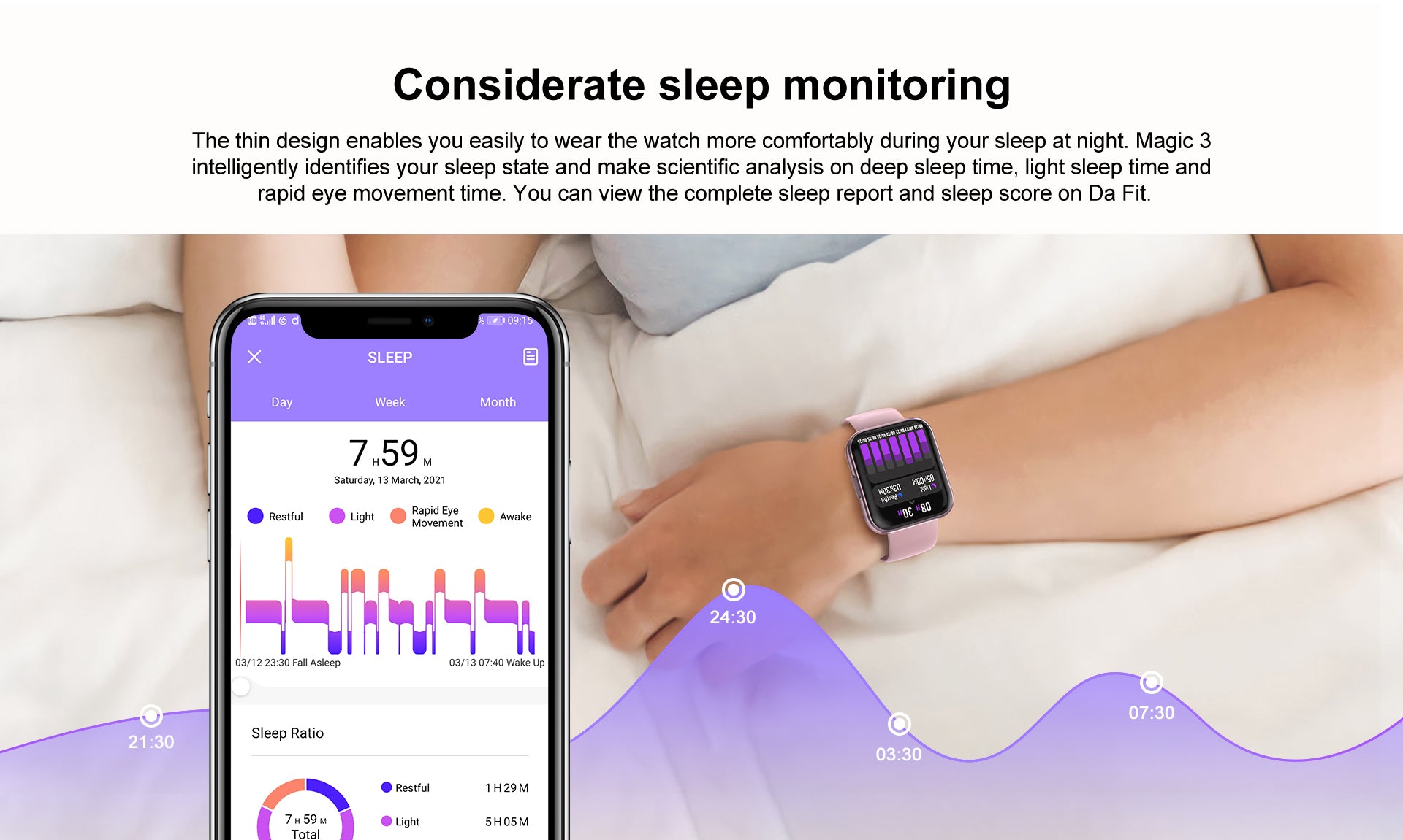 KOSPET MAGIC 3 Smartwatch, Considerate sleep monitoring