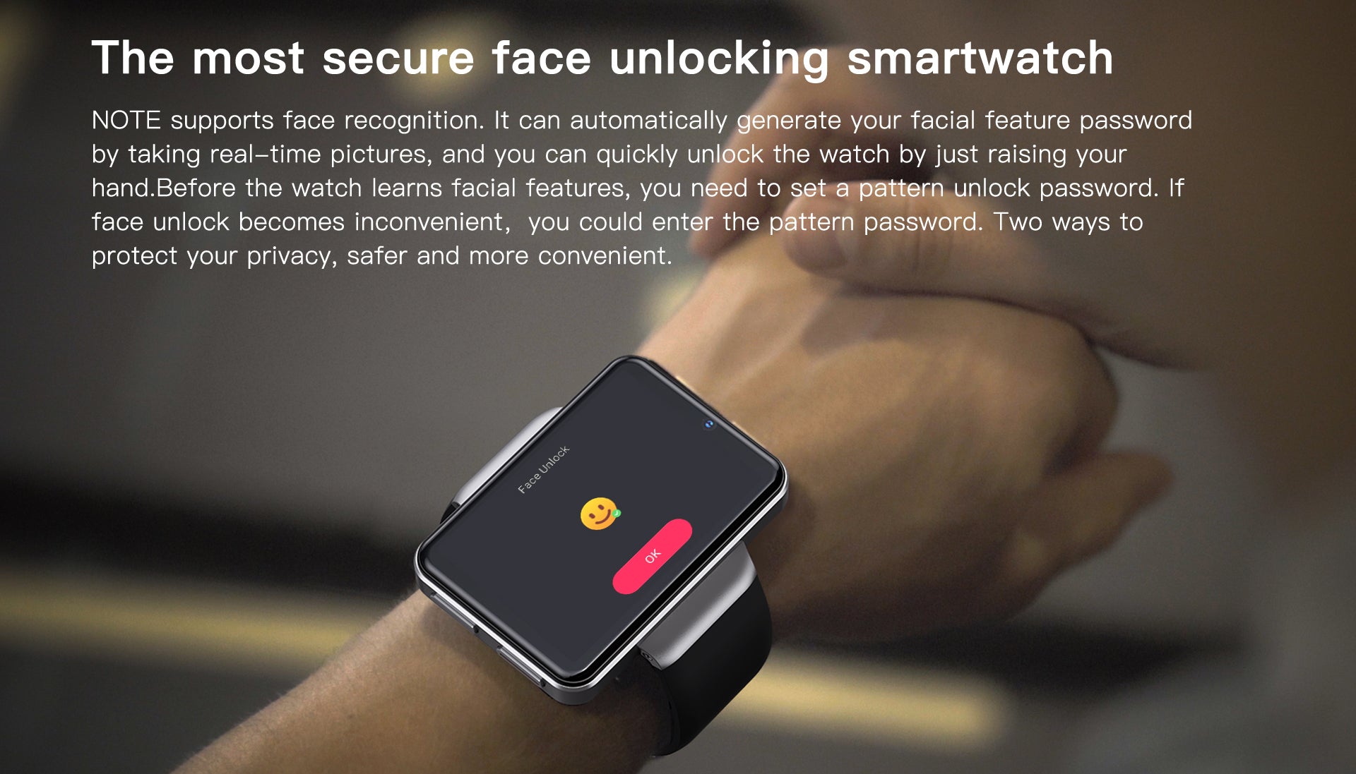 KOSPET NOTE Smartwatch with 0.1s fast Face ID Unlock