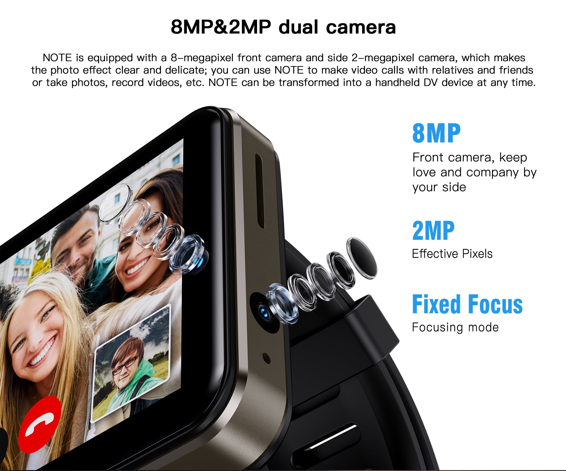 KOSPET NOTE Smartwatch with Camera can take a picture