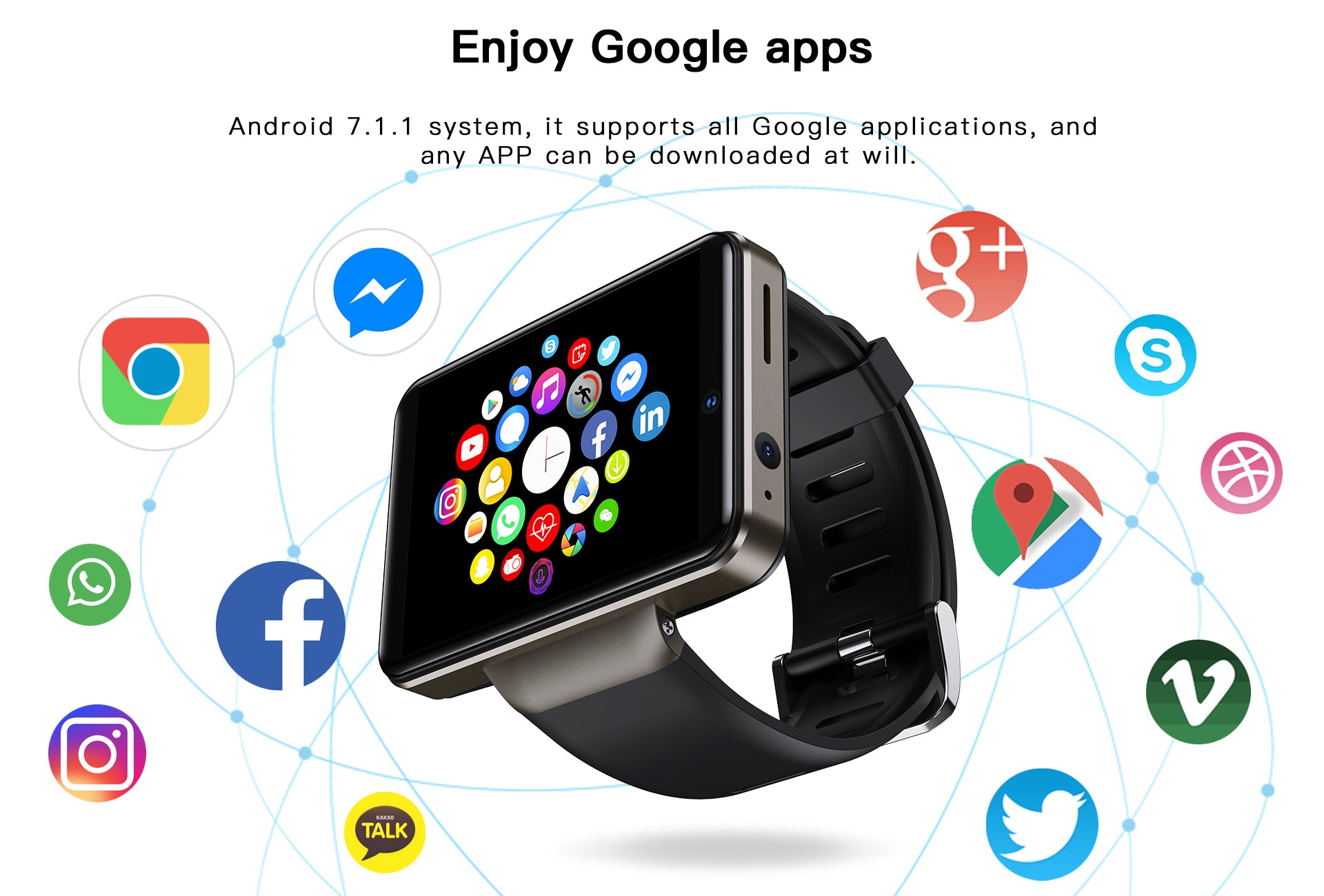 KOSPET NOTE Smartwatch with Google Play Store downland APP
