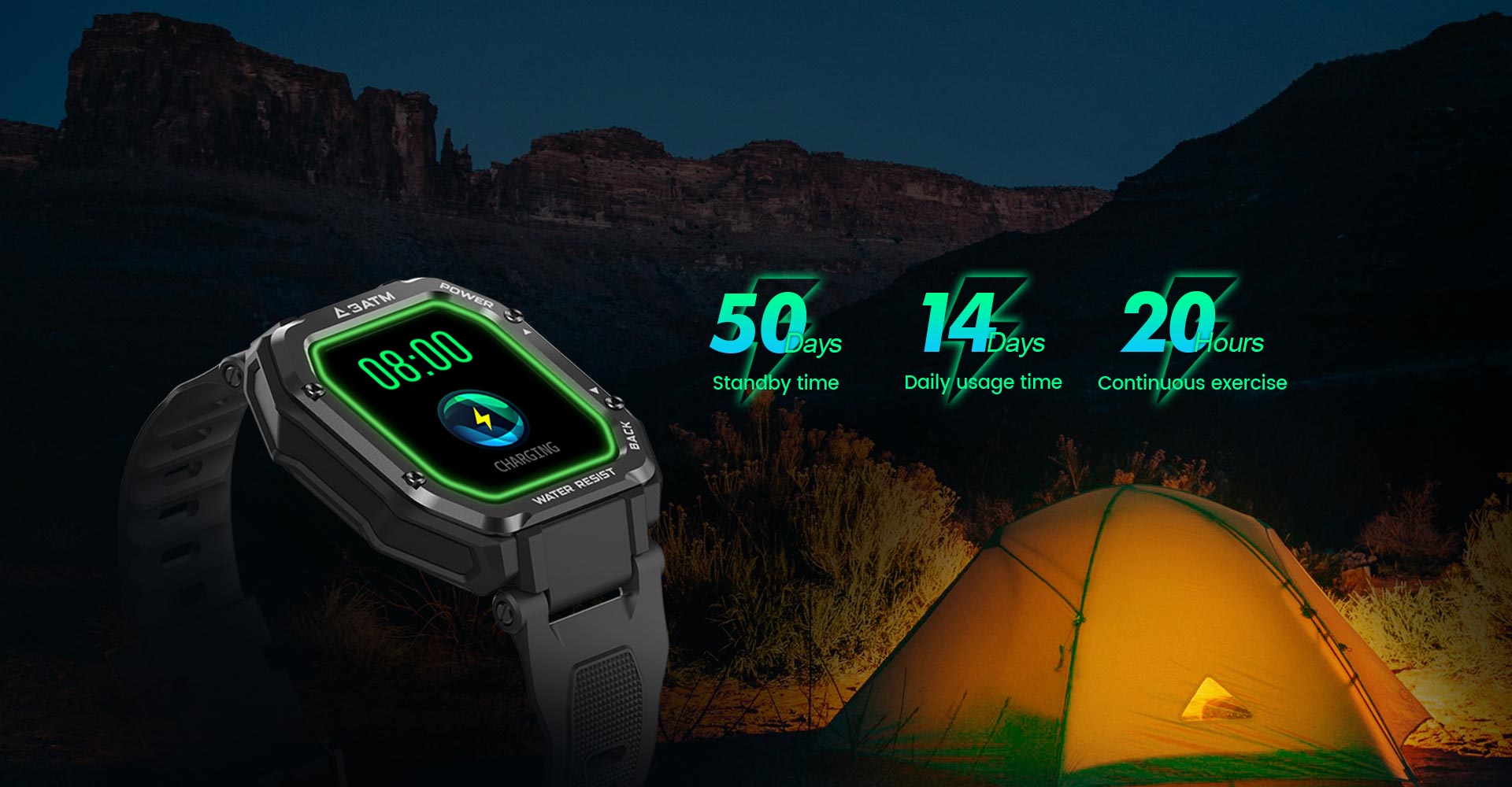 Smartwatch KOSPET ROCK Rugged, με μπαταρία 350 mAh