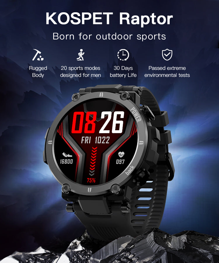KOSPET Raptor Rugged Smartwatches Outdoor Sports Watches For Men