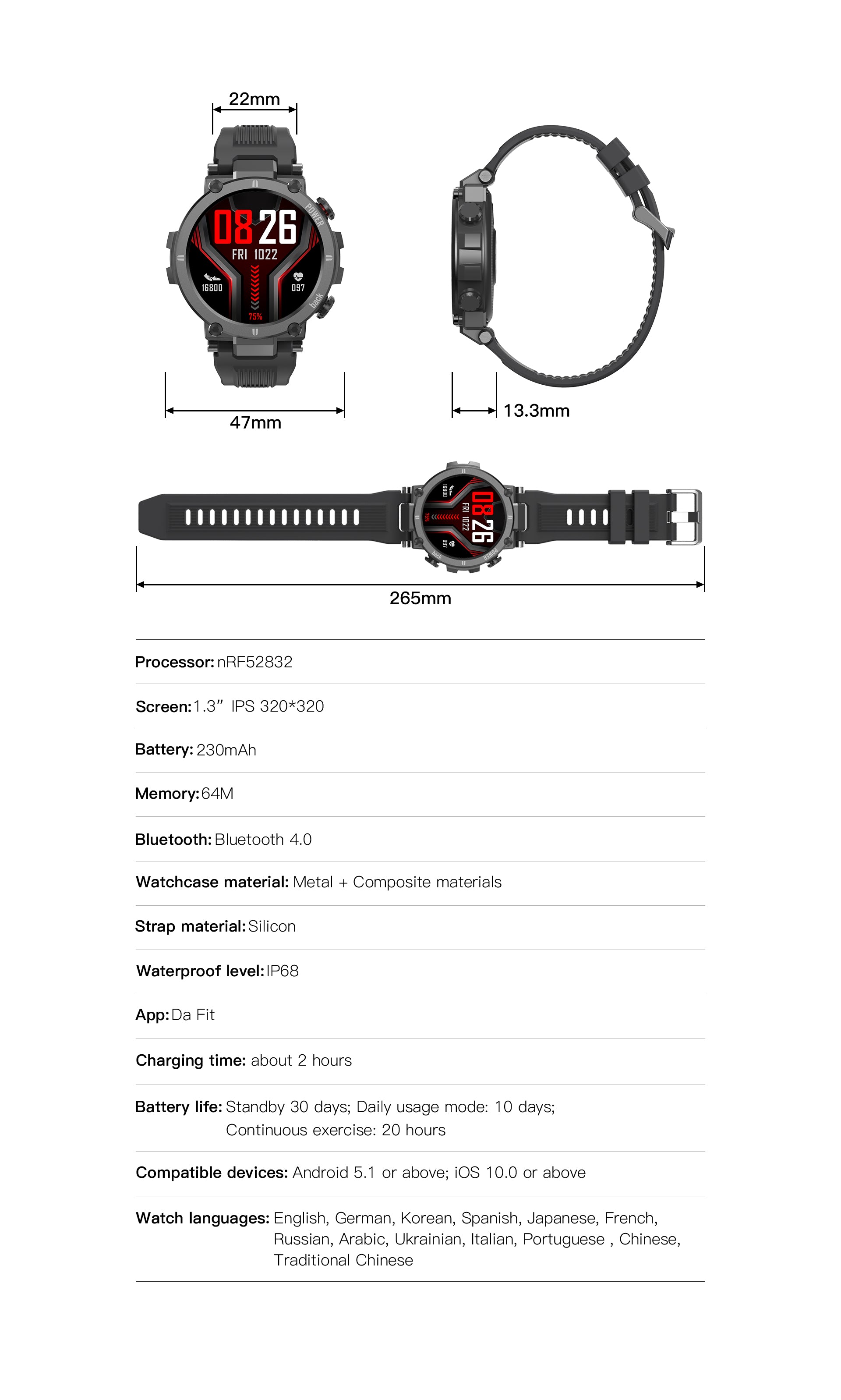 Smartwatch KOSPET Raptor