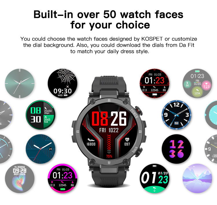 KOSPET Raptor smartwatch support change and DIY Watch Face