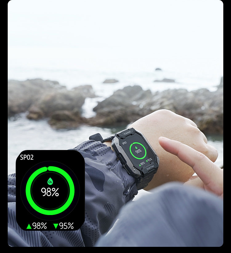 KOSPET TANK M1 Rugged Smart Watch supports blood oxygen monitor