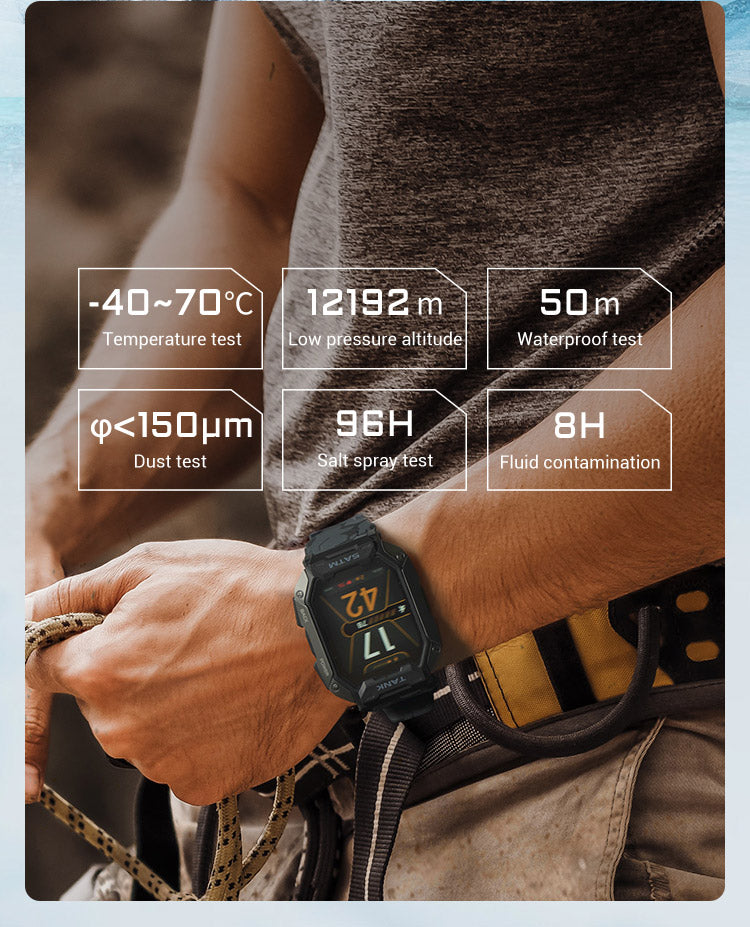 KOSPET TANK M1 Rugged Smart Watches suppports Military Test