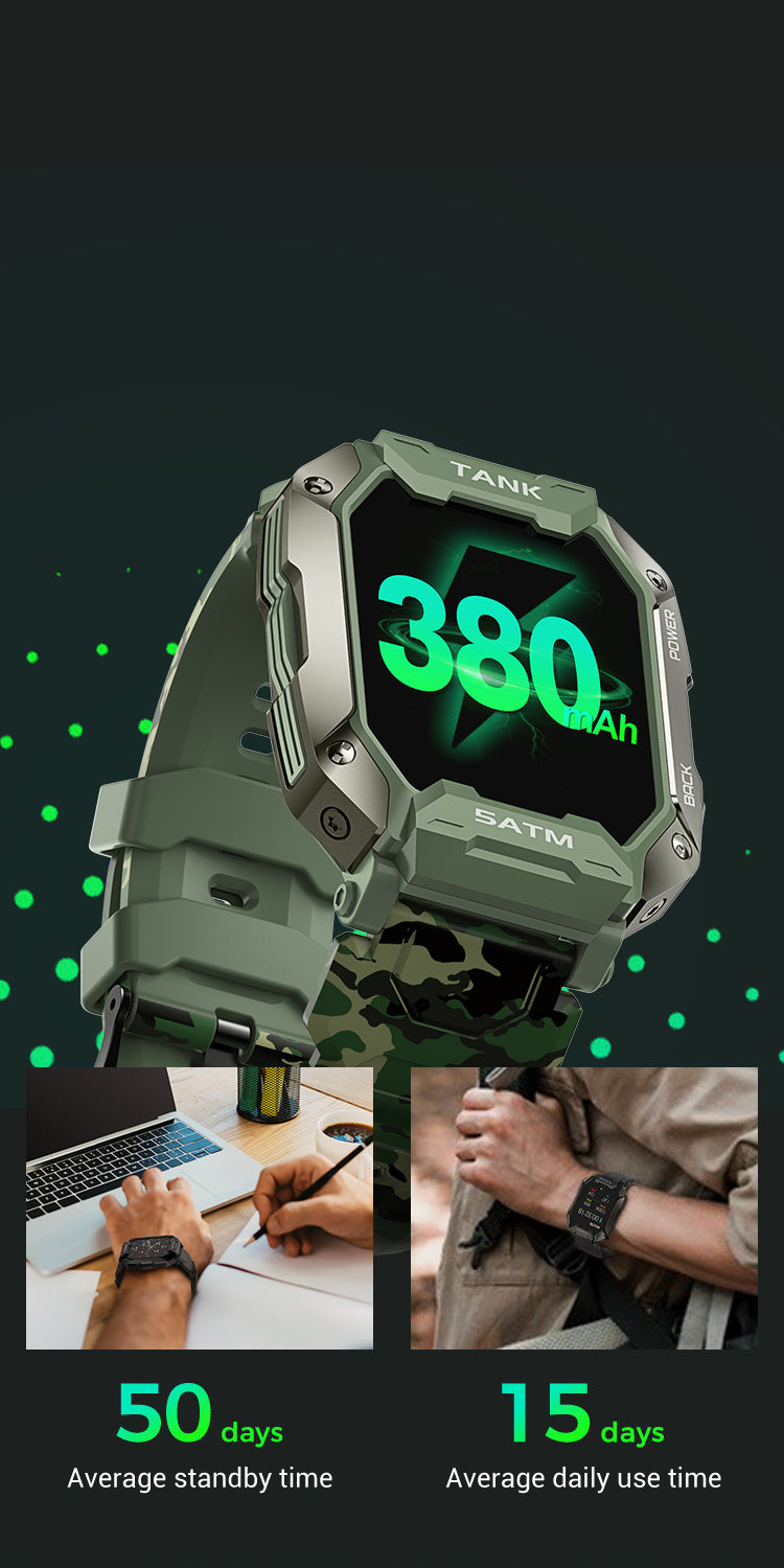 KOSPET TANK M1 Rugged Smart Watches with 380mAh Battery