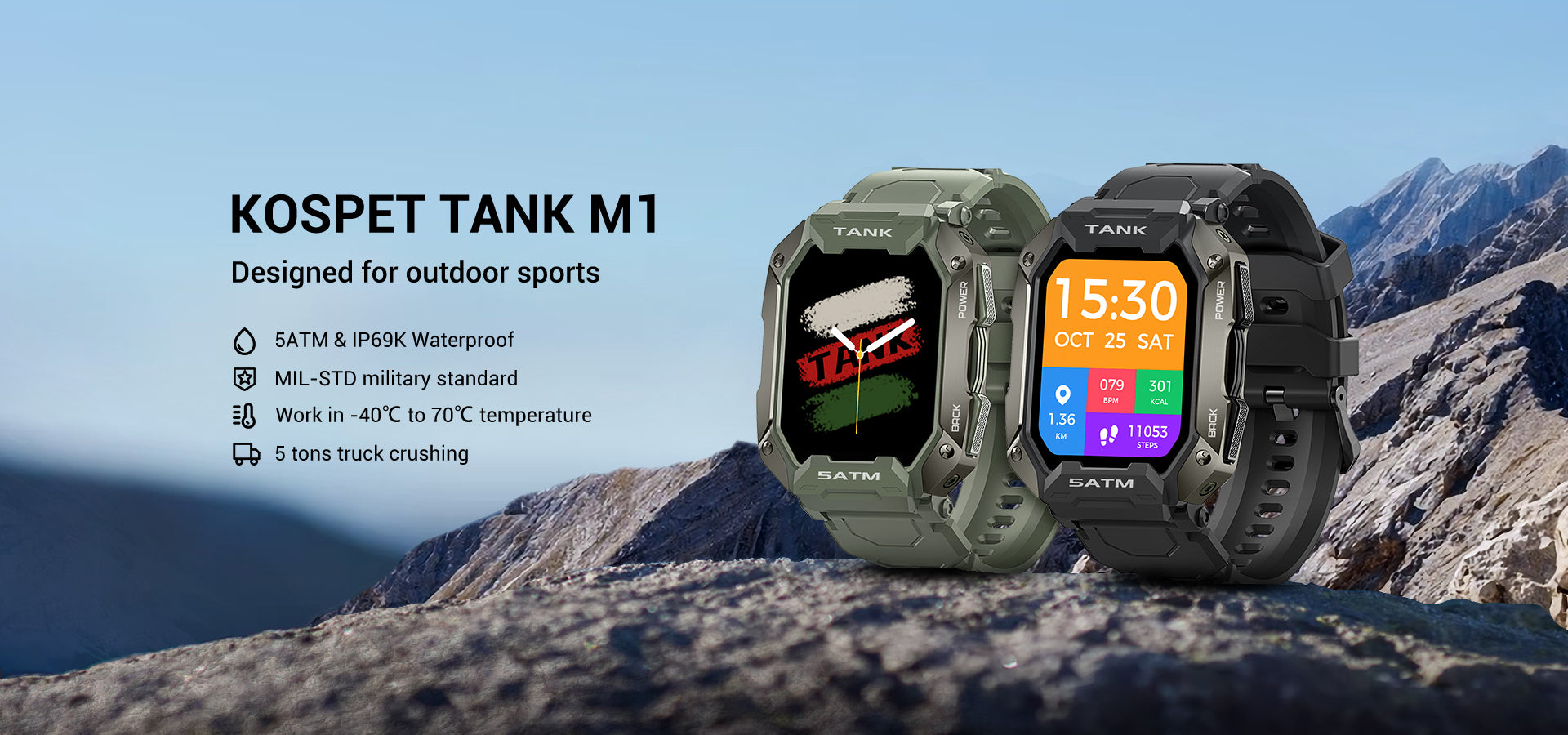 KOSPET TANK M1 Rugged Smartwatch For Outdoor sports