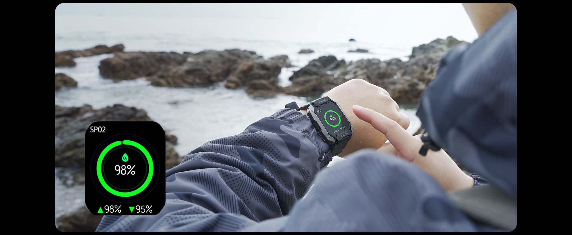 KOSPET TANK M1 Rugged Smartwatch support blood oxygen monitor
