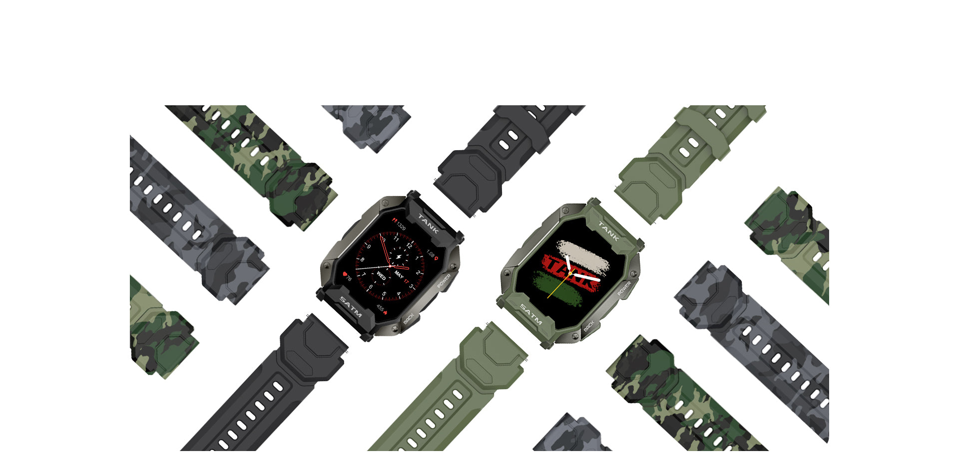 KOSPET TANK M1 Rugges Smartwatch, two colors black and green