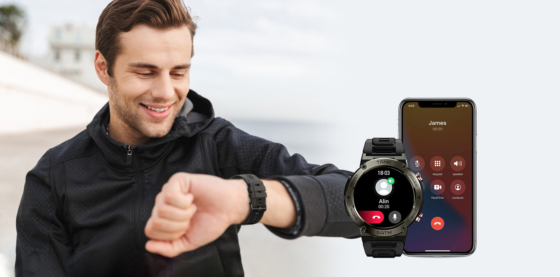 KOSPET TANK T1 PRO Smartwatch support bluetooth call