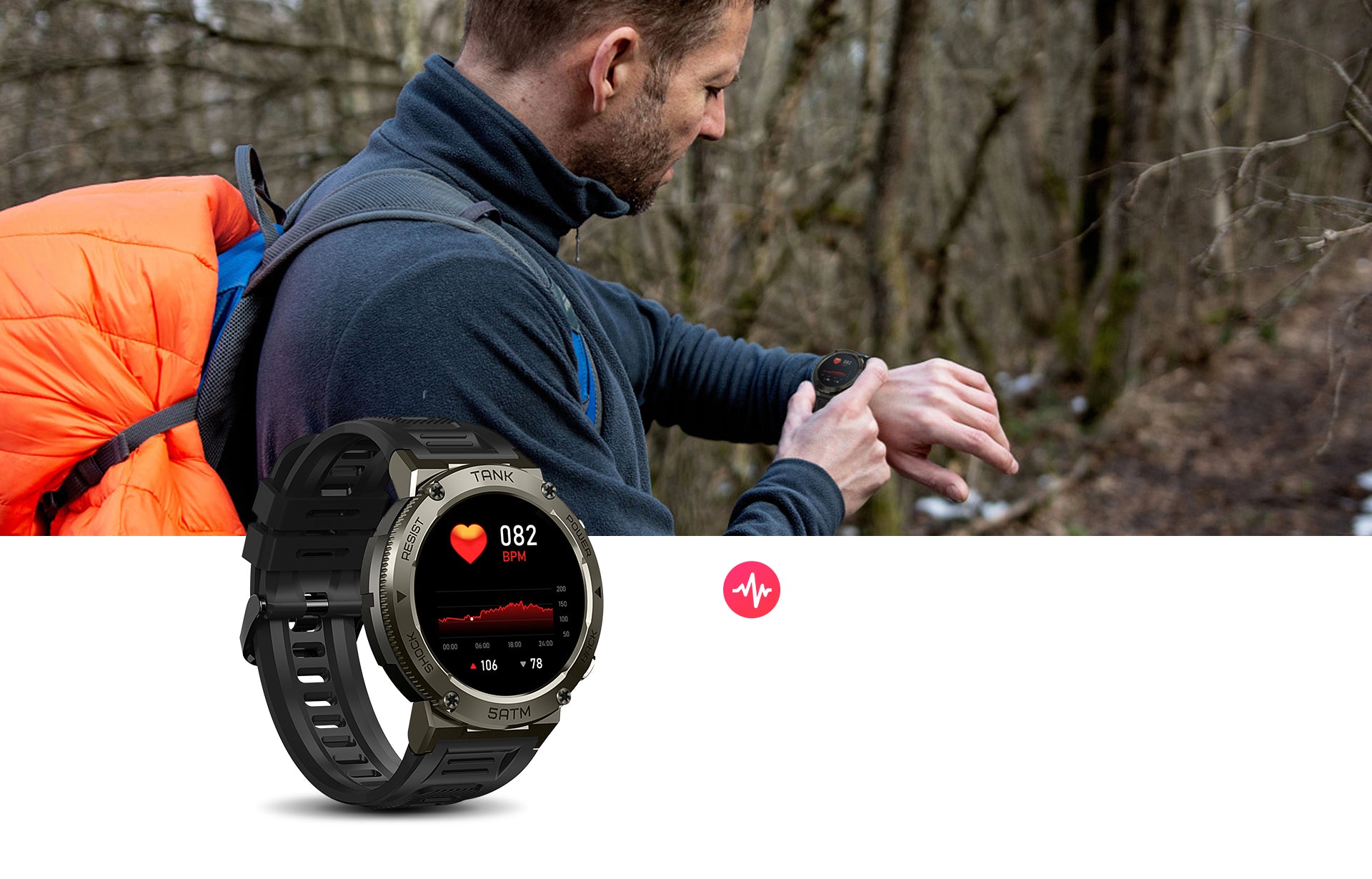 KOSPET TANK T1 PRO Smartwatch support heart rate monitor