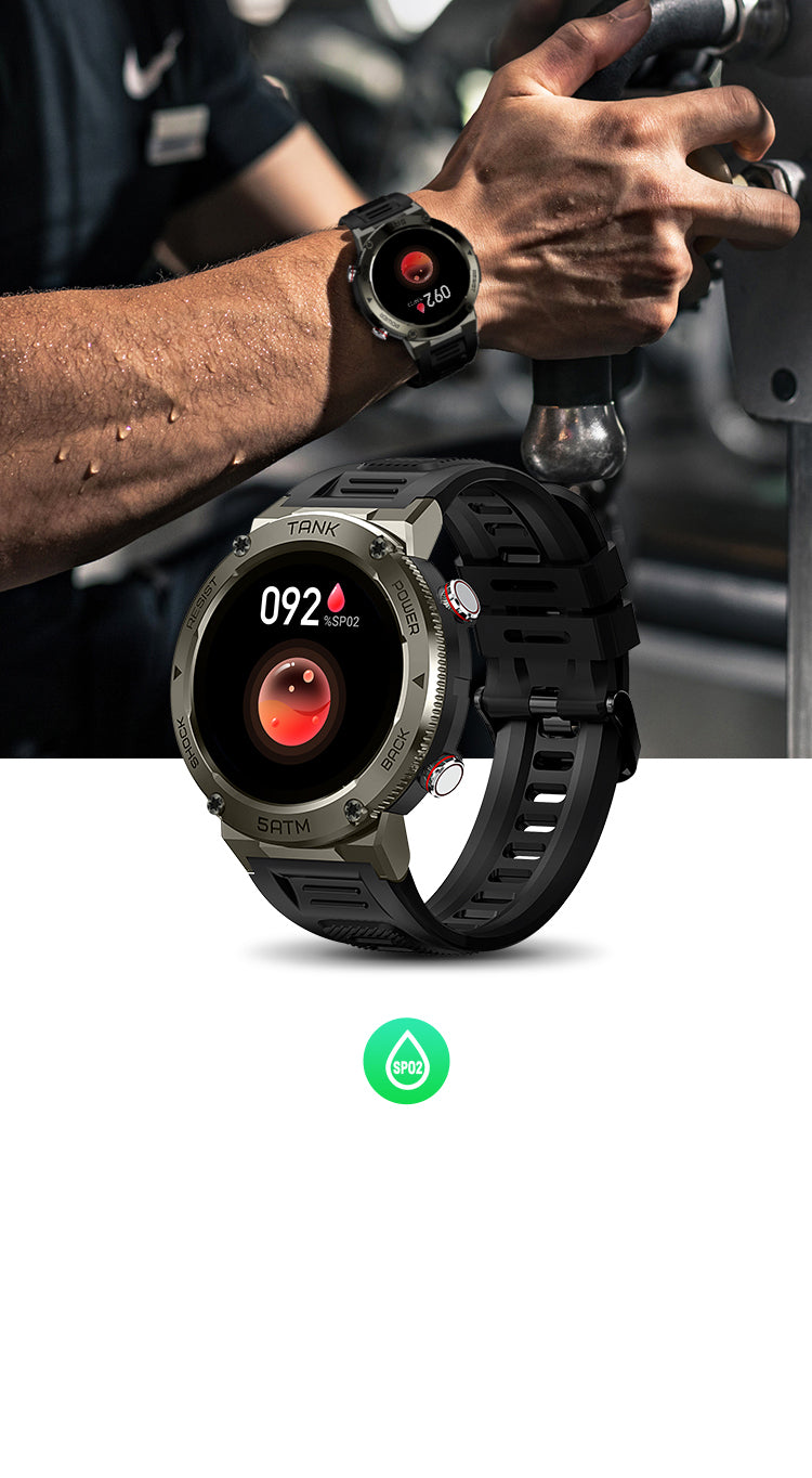 KOSPET TANK T1 Smart Watch support blood oxygen monitor