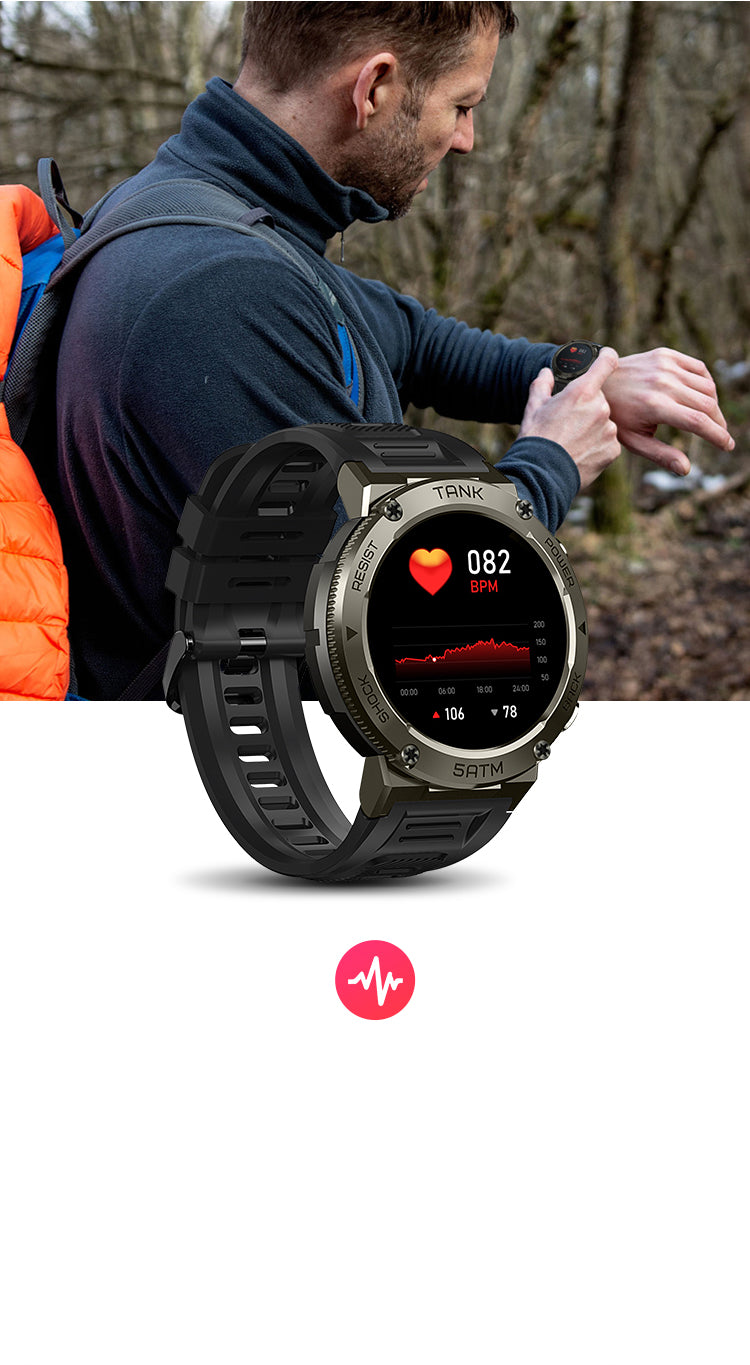 KOSPET TANK T1 Smartwatch support heart rate monitor