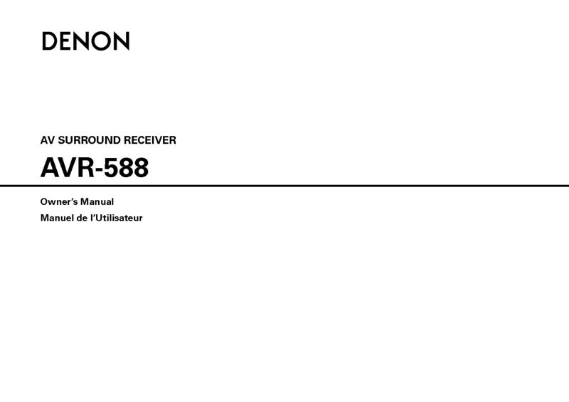 Denon AVR 588 AV Receiver Owners Manual